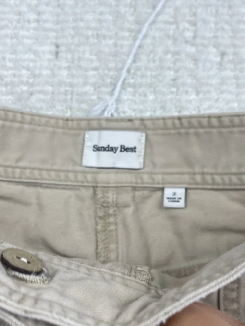 Aritzia Sunday Best Beige New Oscar Carpenter Wide Leg Cargo Pants Womens 2 - Picture 5 of 10